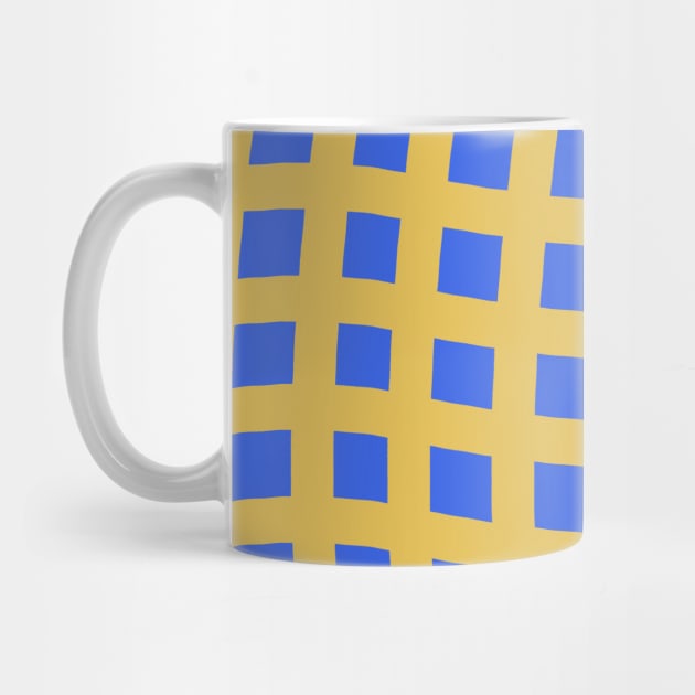 Curvy Grid Pattern (Blue and Yellow) by cecececececelia